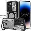 Slide Lens Push Window Armor Funda for OPPO Realme C75 4G Case for Realme 14X V60 Pro Case Magnetic Ring Stand Holder Cover