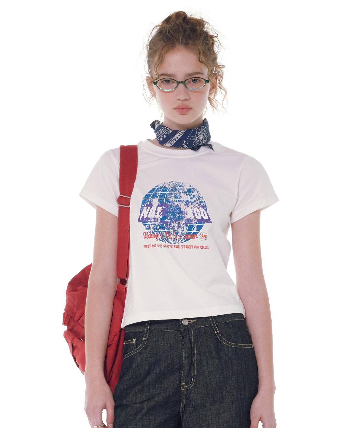 Noiago Noi1647 Earth Printed T-Shirt (Ivory) Free