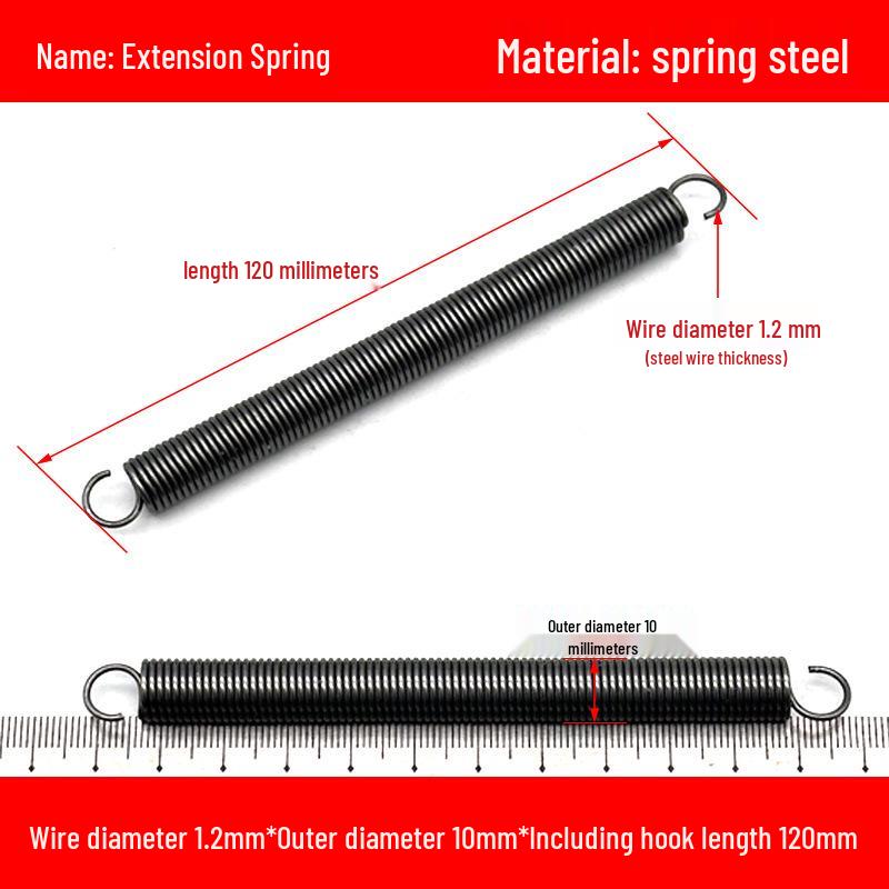 1.2mm Wire Extension Spring with Hook - Soft Tensile Force Spring Accessory