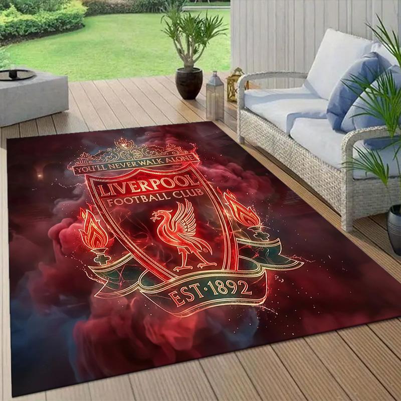 Liverpool Flannel Pattern Square Carpet,Area Rug,Carpet Rug for Living Room Bedroom Sofa Playroom Decor,Non-slip Floor Mat