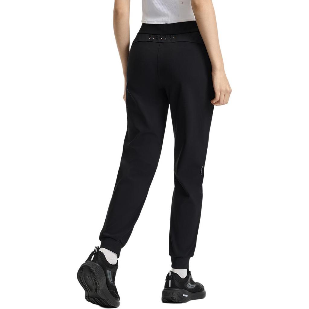 FILA Fitness Simple Classic Versatile Comfortable Tapered Mid-Waist Knitted Sports Pants Women pants Deep-Black A11W521604F-BK