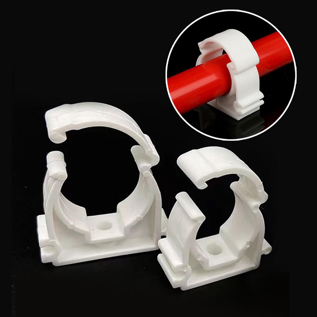 10Pcs 16/20/25/32/40/50/63mm Plastic PPR Pipe Fixed Clamp With Cover For Pipe Tube Ground Wall Support Bracket
