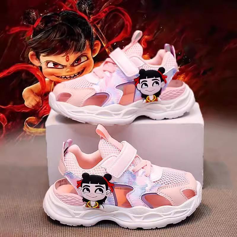 Nezha Mädchenschuhe 2025 neue Sommer Kinder Sportschuhe Dad-Schuhe ältere Kinder Mesh atmungsaktiv einzelne Meshschuhe Mädchen
