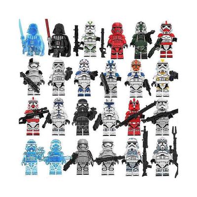 24 ks/sada Stavební bloky Star Wars Jedi Master Luke Darth Vader Akční minifigurky Hračky
