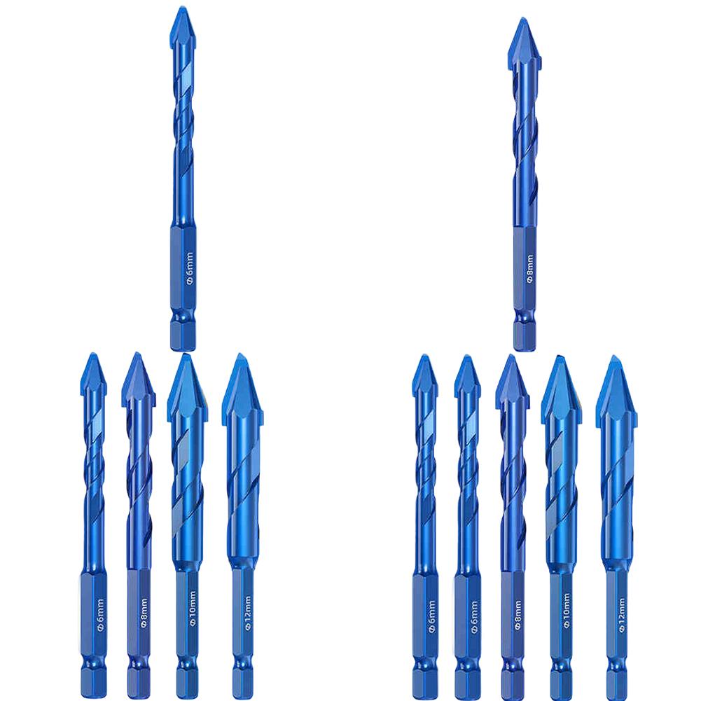 Eccentric Twist Drill Bit 6/8/10/12mm Skewed Head Drill Bit Set High-Hardness Skew Head Eccentric Drill Bit for Cement Granite