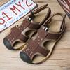 Large Size Men's First Layer of Cowhide Handmade Bag Head Anti-collision Outer Wear Beach Sandals Can Be