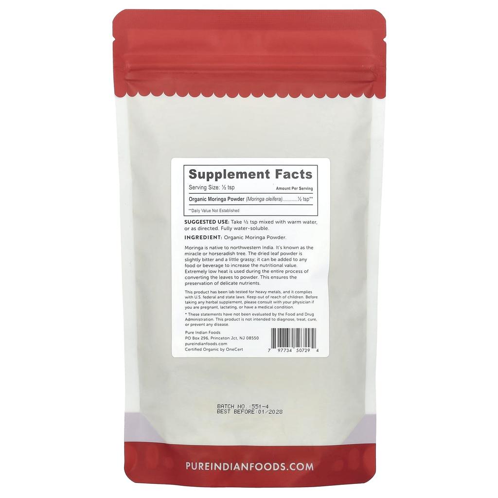 Organic Moringa Powder, 227G(8Oz)