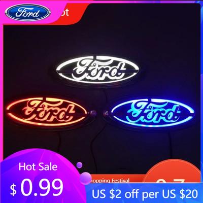 Autómatrica 2025 Forró Új 14,5X5,6 cm Autó LED Embléma Világítás Ford Kuga Focus Mondeo Mustang Fusion Mk2 Mk3 Fiesta Mk6 Explorer L-hez