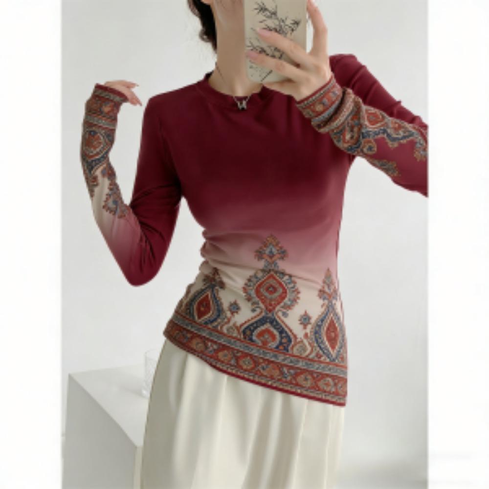Frühling Bohème Stil Zebra Muster Mode Damen T-Shirt Pullover Damen Langarm Kleidung Outdoor Lässig T-Shirts Oberteil