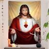 Sacred Heart of Jesus Canvas Painting Mary Hanging Bohemian Tapestry Cheap Hippie Wall Hanging Bohemian Wall Tapestrie
