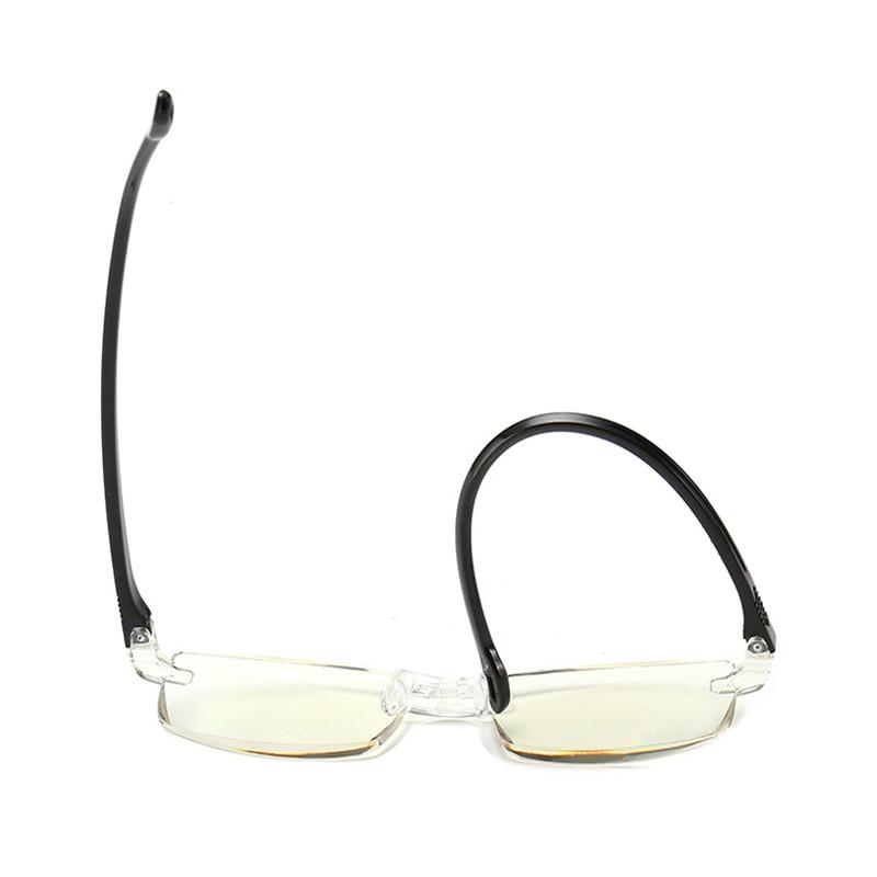 803 Custom Logo Ultra-Light Rimless Presbyopic Eye Glasses Farsighted Anti-Blue Light Reading Glasses for Men Women Square