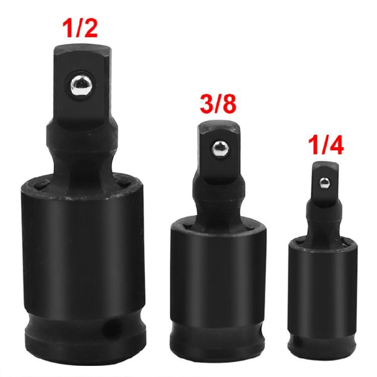 3 Pcs Impact Universal Joint Set 1/4-Inch 3/8-Inch & 1/2-Inch Drive Chrome Moly