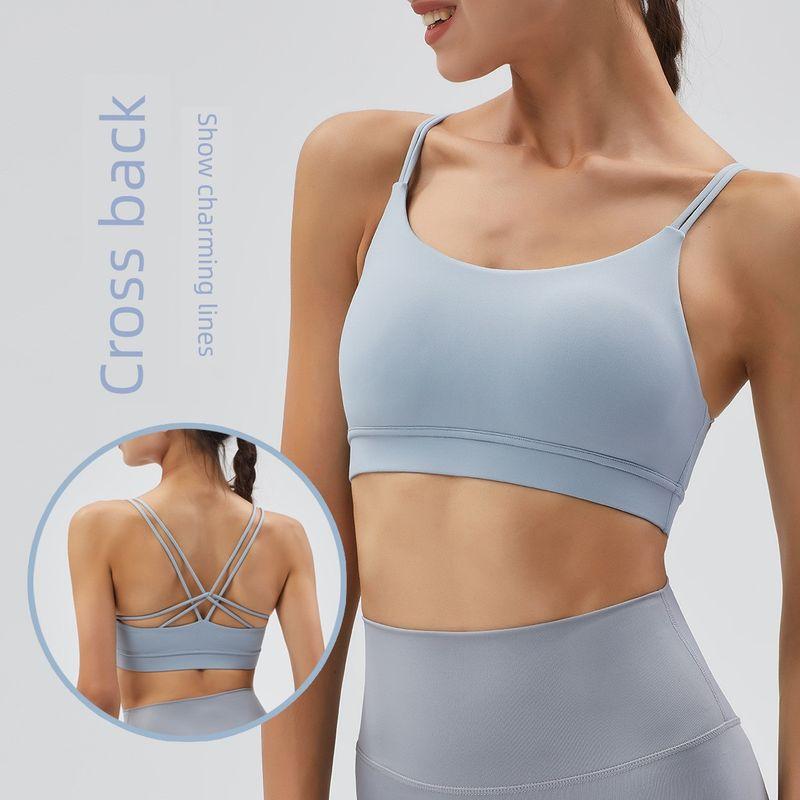 European and American New Sports Underwear Women Shockproof Running Nude Feel Yoga Vest Beauty Back Sexy Sling Fitness Bra