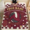 Custom Name Ball Game Graphic Flannel Blanket, High Quality Comfortable for All Seasons, Home Decor, Warmth and Comfort
