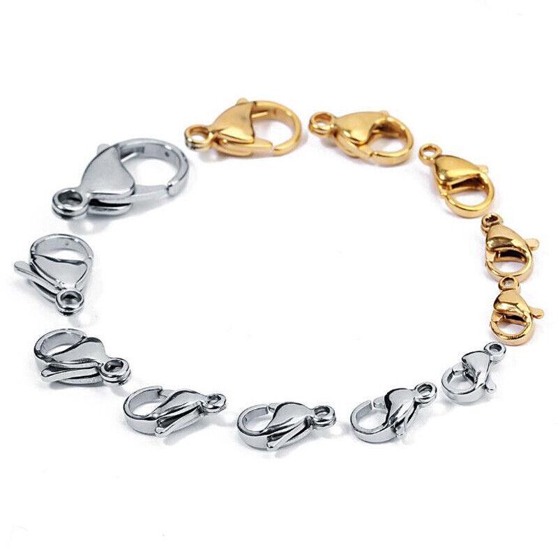 18K Gold-Plated Stainless Steel Lobster Clasp for Jewelry Necklace Making