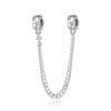 Nový 925 Sterling Silver Sparkling Pav éCrown O Tree Bezpečnostní řetízek Přívěsek Korálky Temperament Náramek Ženy Šperky Dárek