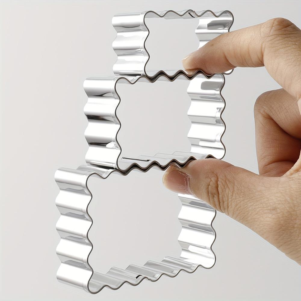 6Pcs Wave Blessing Frame Biscuit Mold Stainless Steel Cookie Cutter Kindergarten