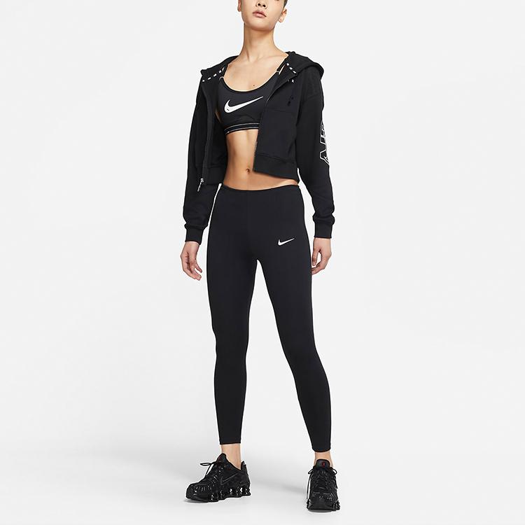Nike High-Waisted Slim Fit Breathable Sports Fitness Leggings Women Bottoms Black DD5643-010