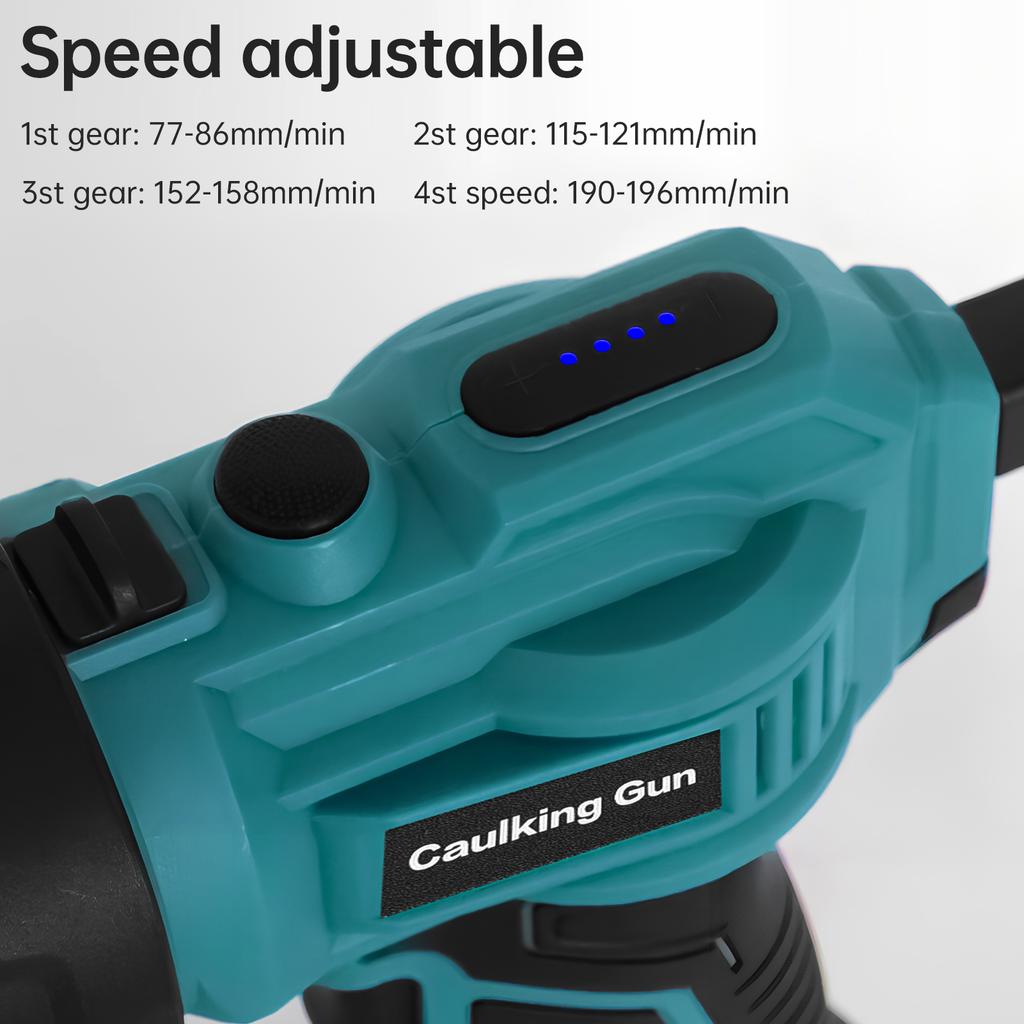 Cordless Caulking Machine 20V Hand held Electric Caulking Tool Kit 4 Adjustable Speeds and LED Light Design for Filling