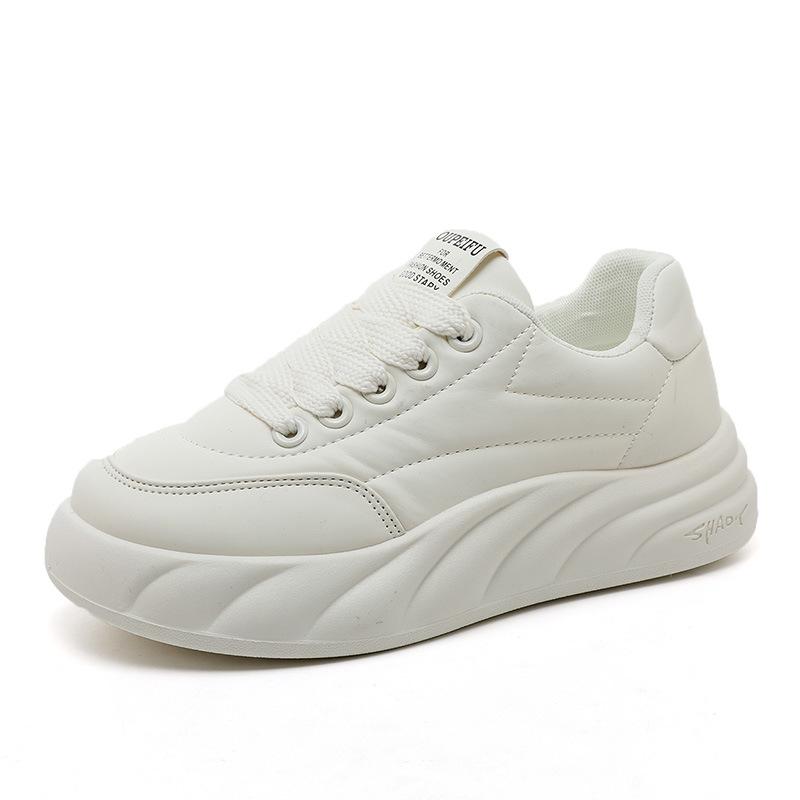 Xfc02 New Solid Color Casual Sneakers  Spring and Summer Versatile Simple Thick Bottom Height Increasing Women Shoes Wear-Resistant Breathable