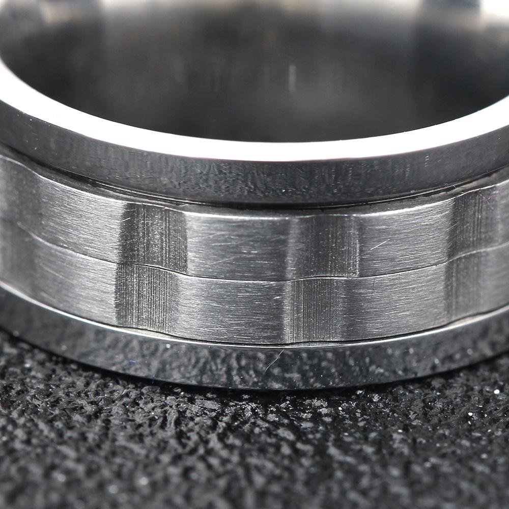 9mm Rotating Gear Ring for Men Titanium Steel Stainless Steel Ring Durable Fashion Jewelry