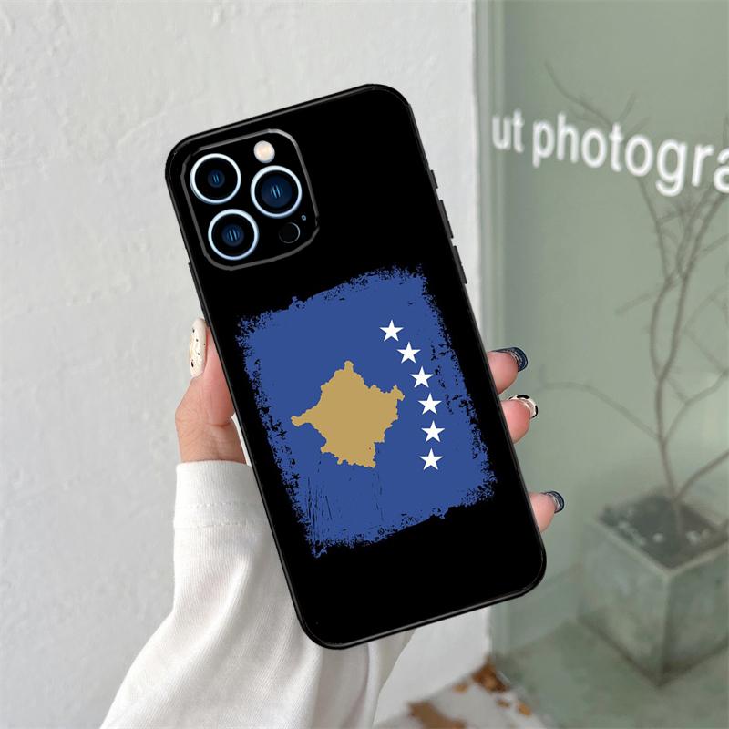 Kosovo National Flag Silicone Soft Case For iPhone 17 Air 11 14 15 16 Pro Max 12 13 Mini 16e 16 Plus Back Cover