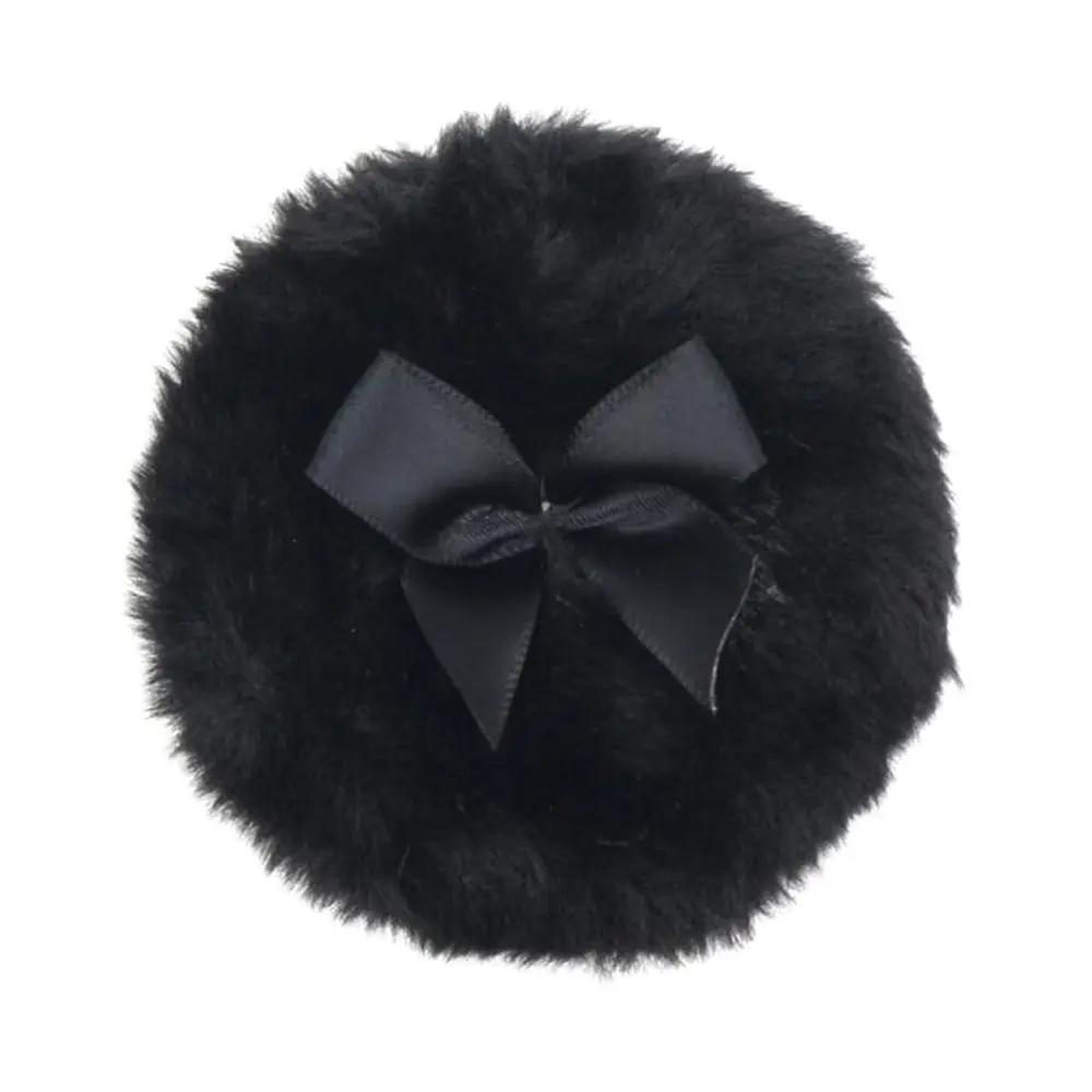 1Pc Ultra Soft Large Fluffy Powder Puff Pink Bow Washable Reusable Velour Face Body Powder Puff Loose Powder Puffs Make Up Tools