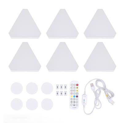 6 Sets Triangle Wall Light 16 Million Colors Music Sync Bluetooth APP Remote Control RGB LED Light