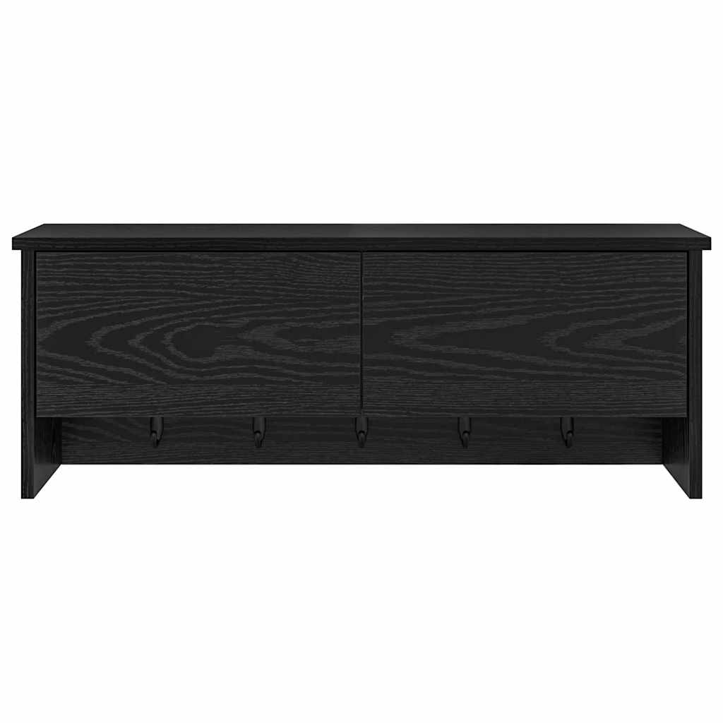 Wall Mounted Nightstand Black Oak Effect 80 x 20 x 30 cm