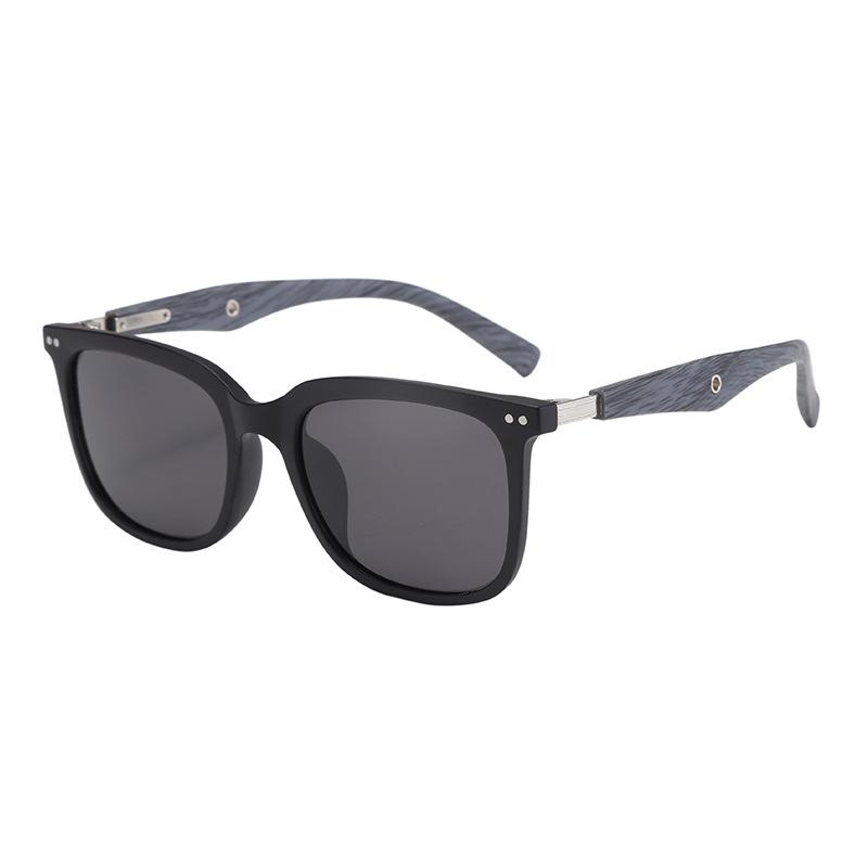 Stylish HD Polarized Sunglasses with Wood Grain Legs for Men & Women - Trendy UV Protection for Summer