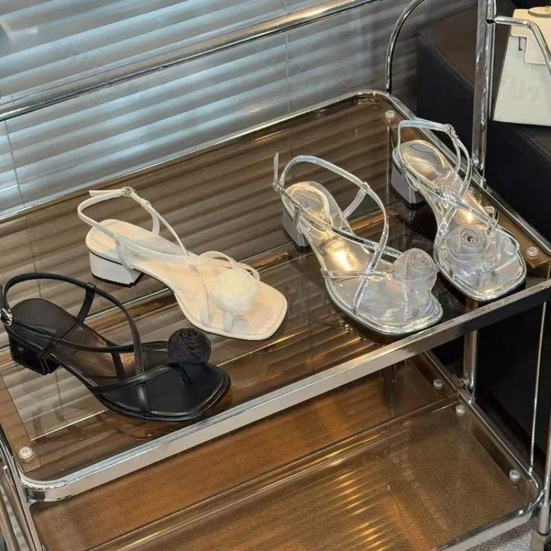 Fashion Women's Sandals 2025 Flower Fashion Elegant Outdoor Summer Roman Sandals Clip Toe Comfortable High Heels Sandals Zapatos Mujer