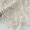 Elegant Long Lace Scarf Breathable Flower Embroidered Sunscreen Lace Shawl Lightweight Solid Color Neck Protection Scarf Summer