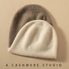 Women's Double-Sided 100% Pure Cashmere Beanie - Versatile Warm Knit Hat for Autumn/Winter