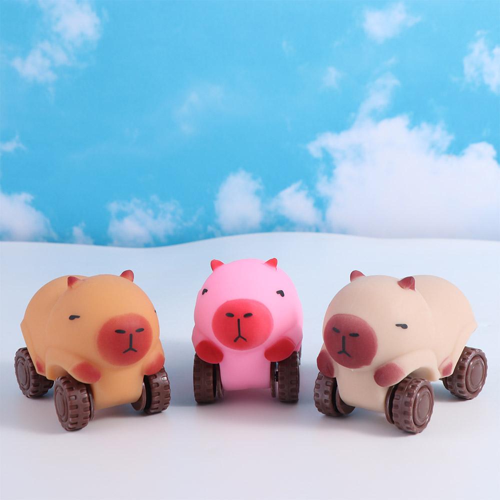 With Wheel Capybara Squeeze Toy High Elasticity Cute Pinch Toy Capybara Fidget Toy Practical Jokes