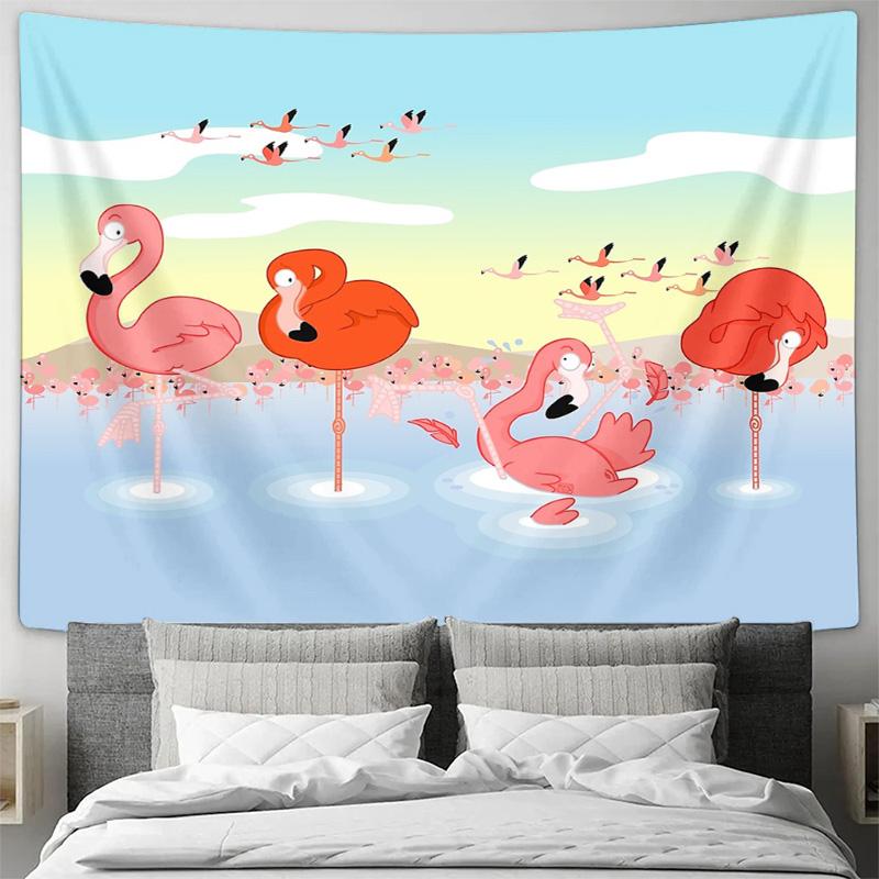 Boho Tapestry Wall Hanging Nature Sunset Flamingo Aesthetic Room Decor Hippie Wall Art Bedroom Living Room Home Decor Gift