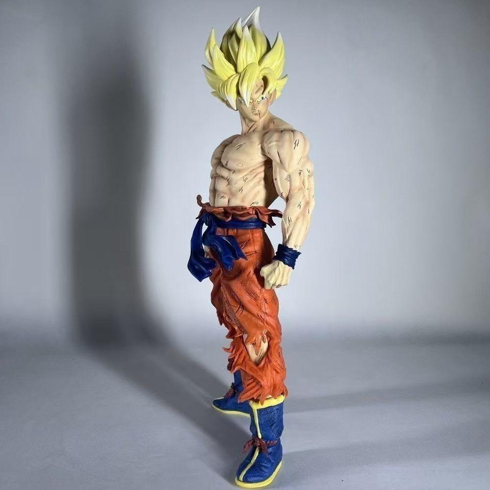 

42cm Dragon Ball Z Anime Figure Battle Damage Goku Super Saiyan GK Model Action Figures Collection Decoration Toys Gift
