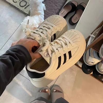 Shell Head Black Board Shoes for Women Early Spring New Thick-soled High-value Leisure Sports Big Head Cute Board Shoes for Women