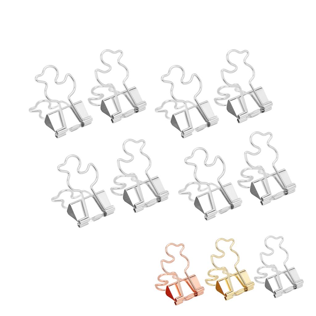20Pcs Paper Clips Strong Clamping Force  Iron Little Duck Design Wide Application Small Binde