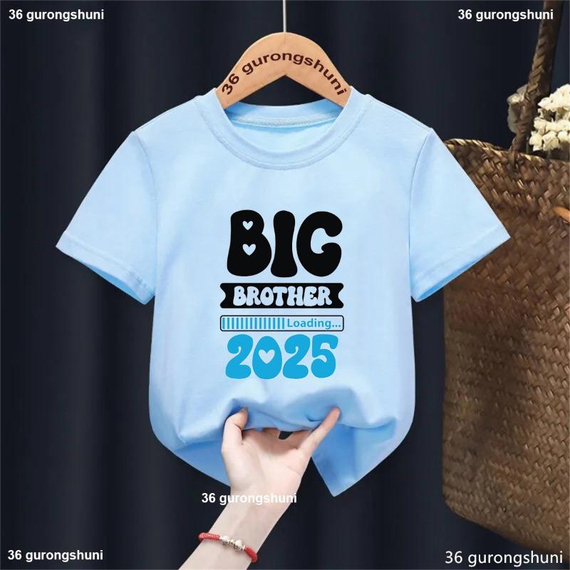 Big Brother Loading 2025 Letter Printed Tshirt Boys Funny Kids Clothes Harajuku Kawaii Children'S Clothing T-Shirt Streetwear