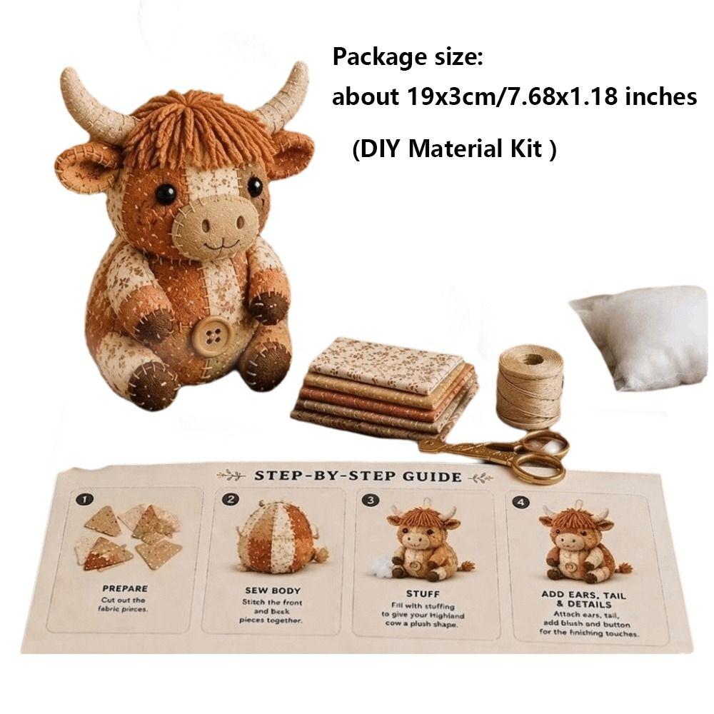 Handmade DIY Patchwork Animal Kit Vintage DIY Craft Set Hand Sewing Kit Travel Activity