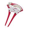 LIGURAL Kanzashi Hair Stick Japanese Kimono Yukata Fan Shape Bachi Shape Red Simple Acrylic 8.5x12cm