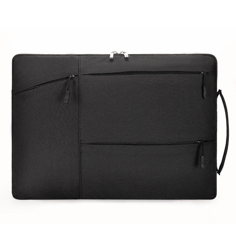 15.6" Lightweight Anti-Drop Laptop Bag with Multi-Zipper Pockets and Thickened Printed Logo