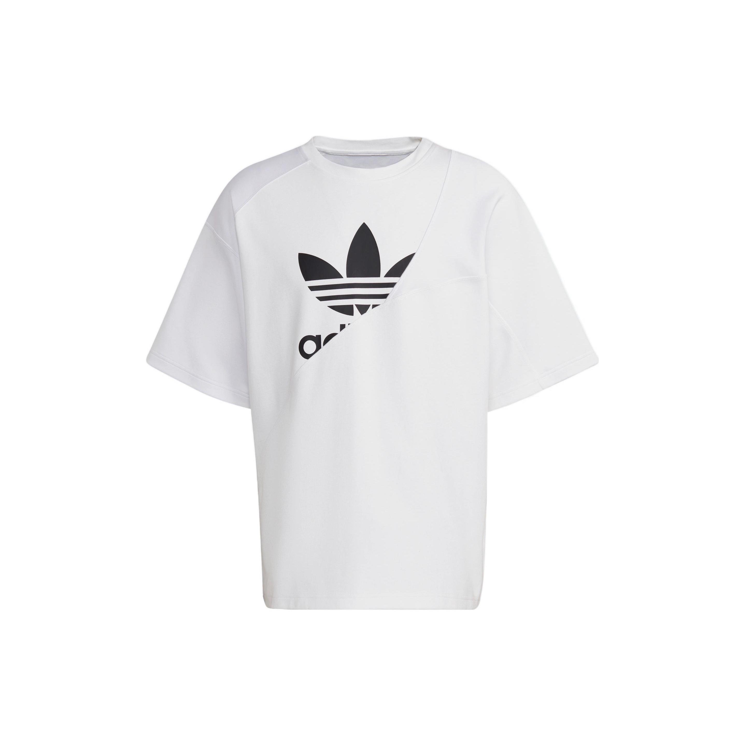 Men s adidas originals Bld Tricot In T Logo Sports Splicing Short Sleeve White T-Shirt HG1439