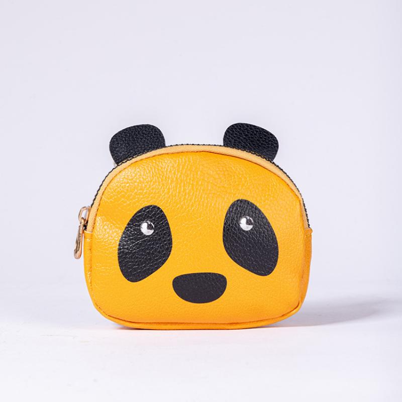 Creative Double Layer Coin Purse Panda Shape Multifunctional Key Bag Zipper Portable Small Handbag