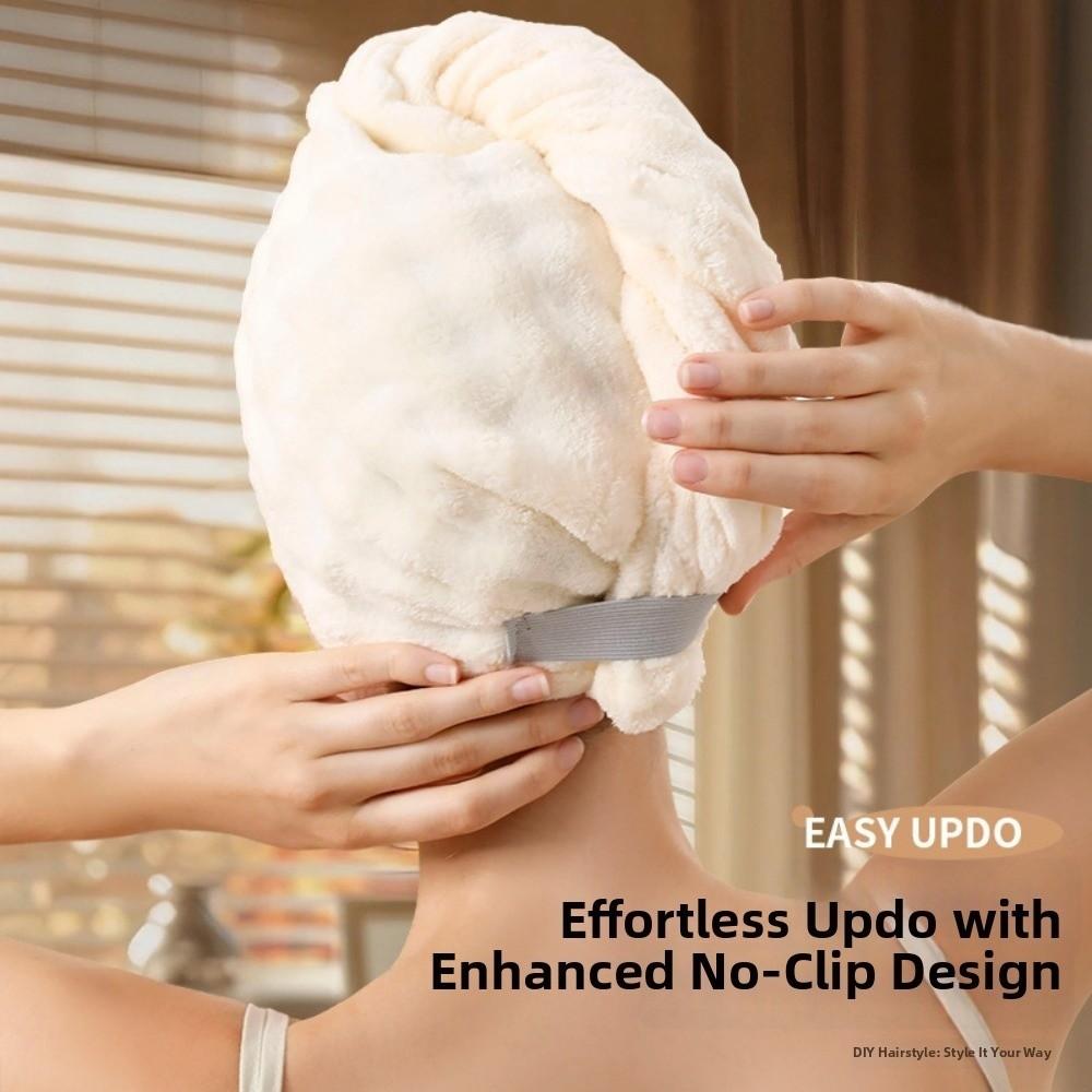 Thickened Hair Drying Cap Quick-drying Shower Cap Wiping Hair Towel  For Women with Long Hair
