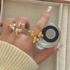 Metal Material Chinese-style Ring Adjustable Open Ring Fashion Floral Stacking Ring Party