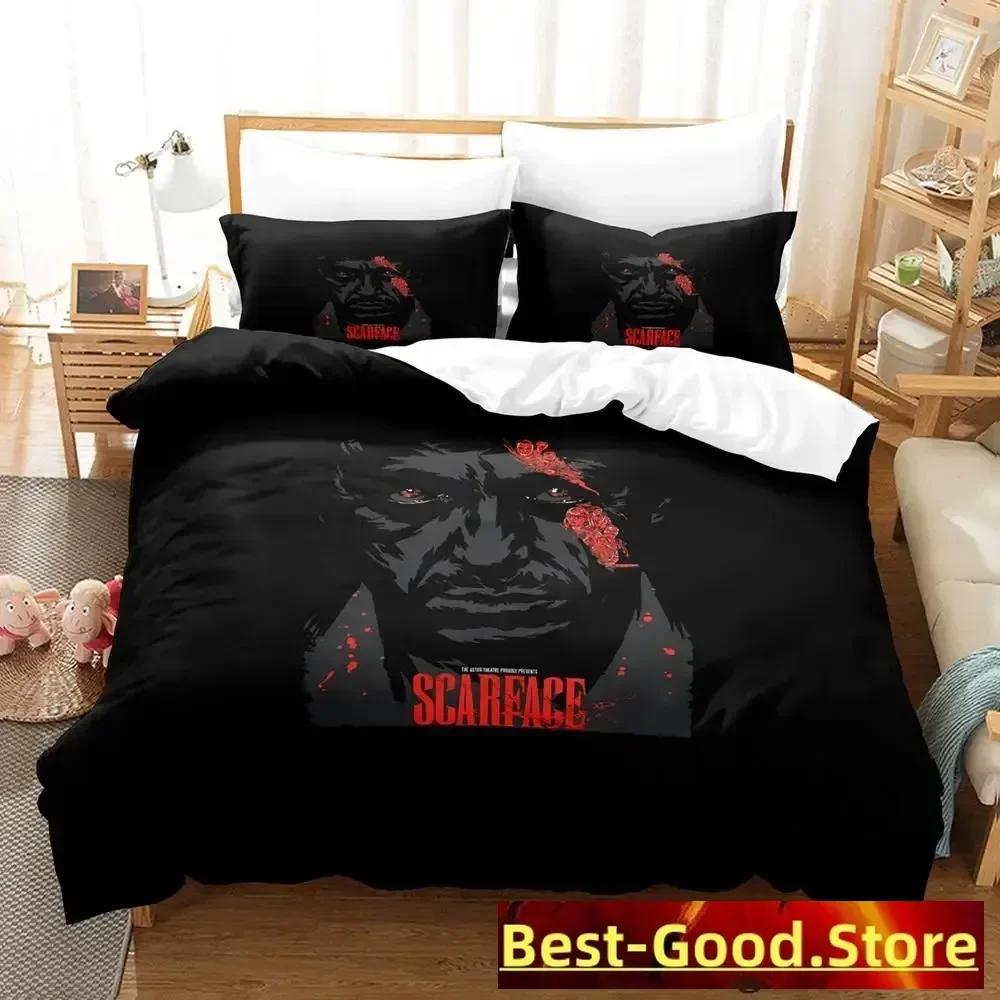 SCARFACE MOVIE Beding Set Single Twin Ful Quen King-Sized Dimensionsd Dimensions Bed Linen Set Adult People Kid Bedrom Duvetcover Sets Anime
