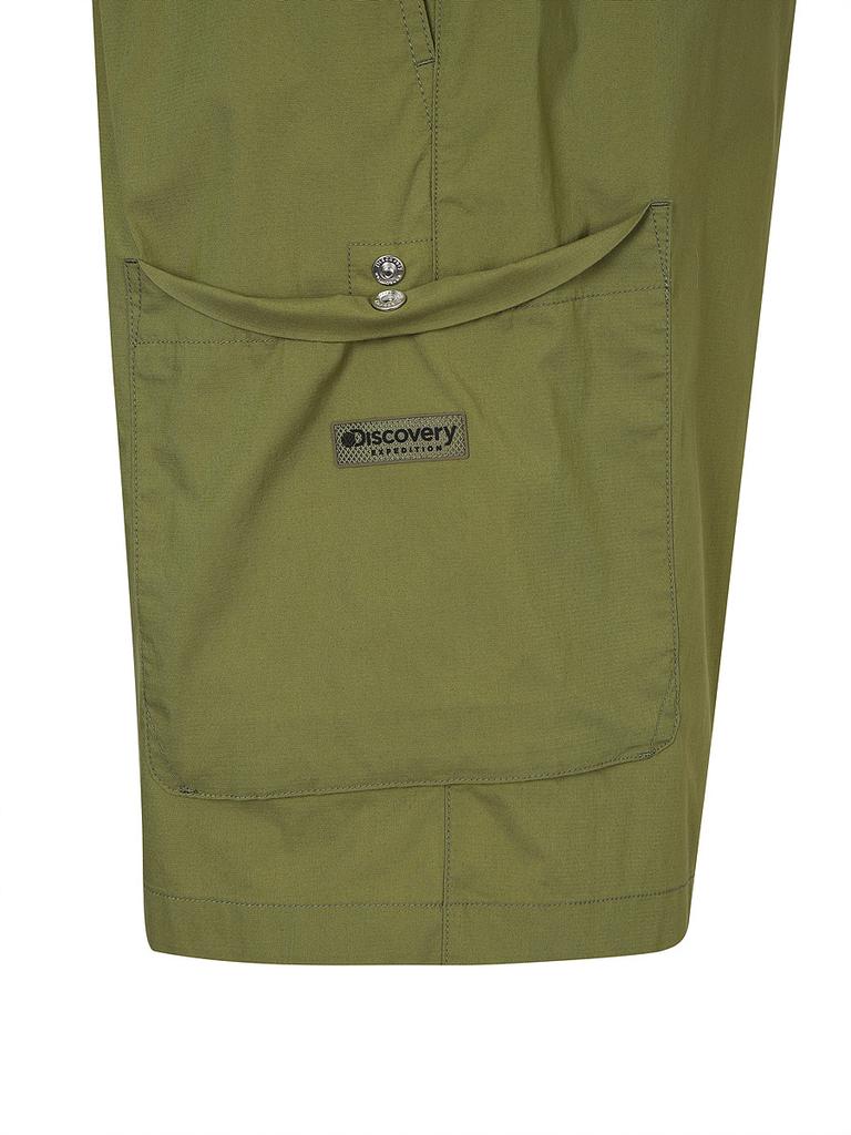 DISCOVERY EXPEDITION Freshvent Men'S Cotton Parachute Bermuda Cargo Shorts (Olive)