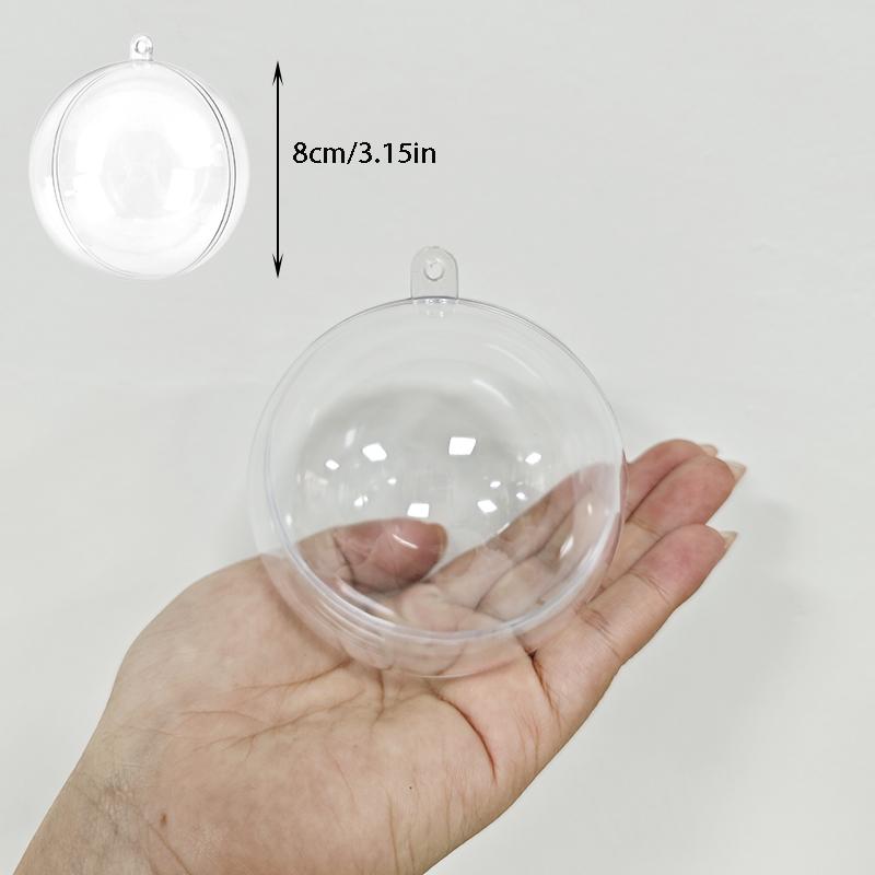 1pc Transparent Plastic Balls for DIY Crafts, 8-20cm, Clear Round Ornament for Home and Festive Decor, Christmas Items