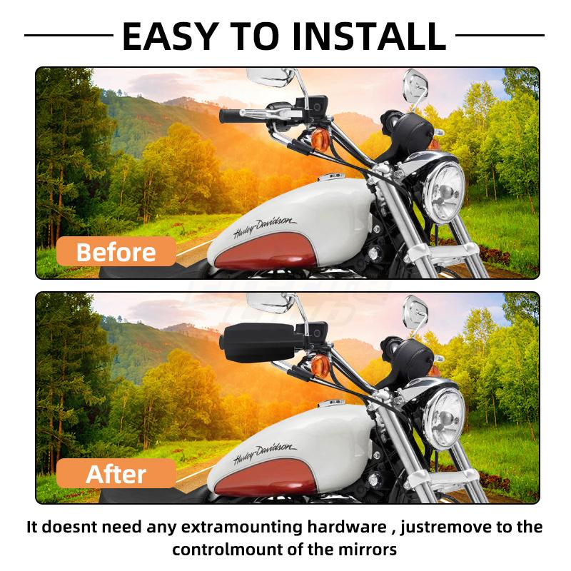 Mattschwarzer Motorrad Linker Rechter Handschutz für Harley Dyna Low Rider Sportster XL 48 Softail Schutzabdeckung Schattierung Handschutz